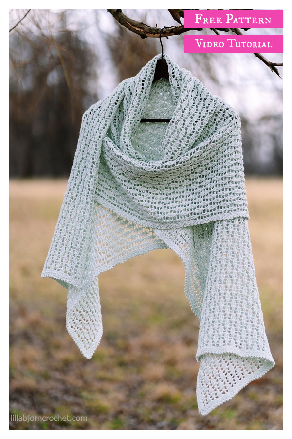 Morning Mist Wrap Free Crochet Pattern and Video Tutorial