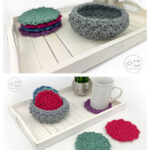 Round Coaster and Holder Free Crochet Pattern