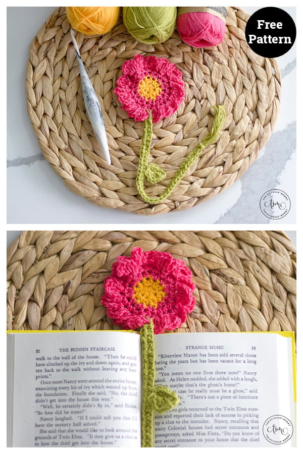 Summer Flower Bookmark Free Crochet Pattern