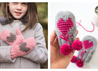 Sweetheart Mittens Crochet Patterns