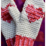 Tangled Heart Mittens Free Crochet Pattern