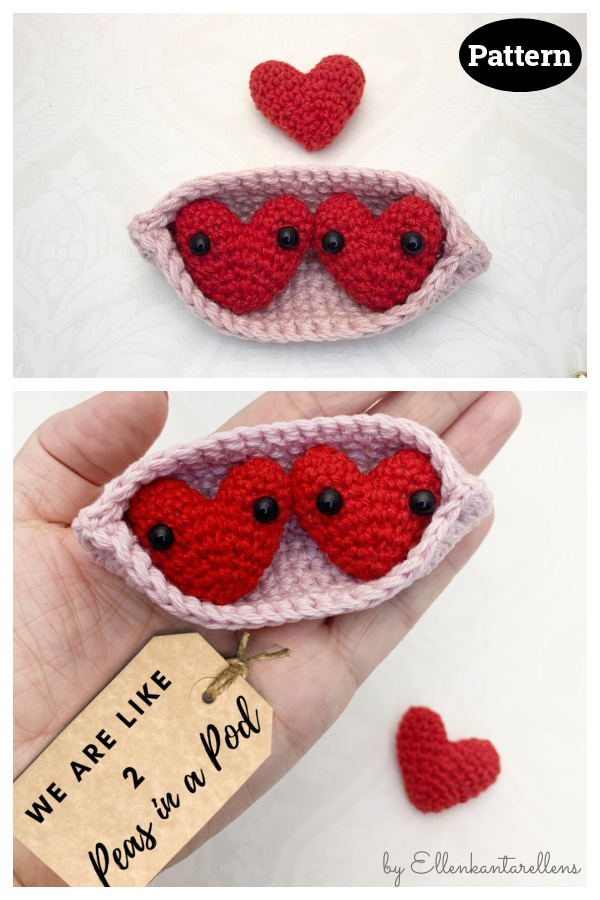 Two Heart Peas in a Pod Crochet Pattern