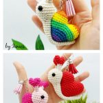 Valentine Snail Amigurumi Keychain Crochet Pattern