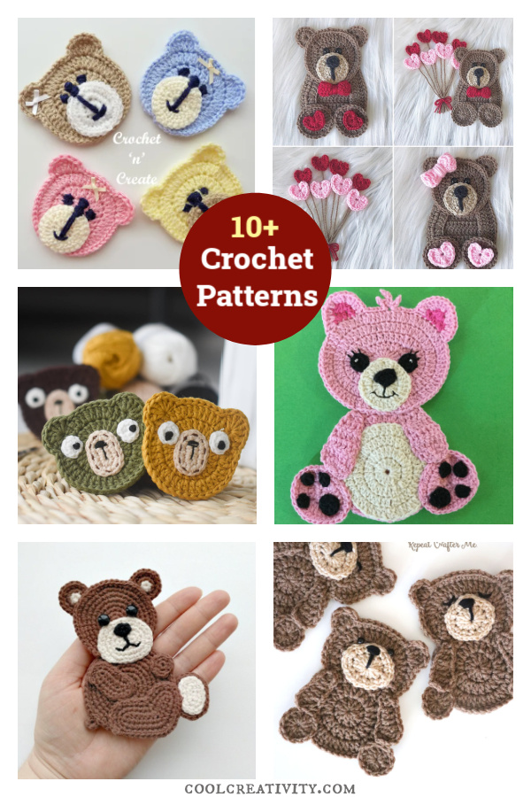 10+ Teddy Bear Applique Crochet Patterns