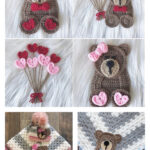 Baby Bear and Hearts Applique Crochet Pattern