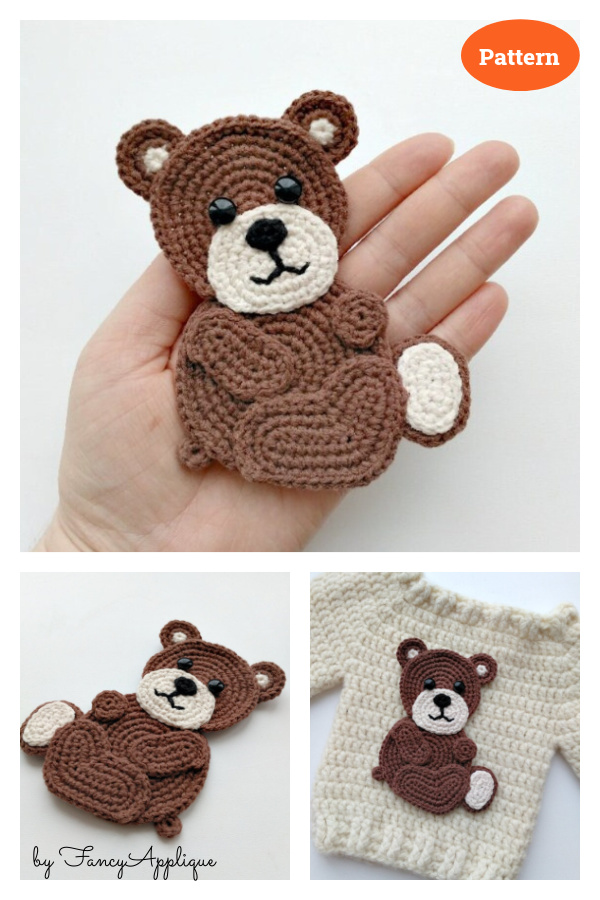 Bear Applique Crochet Pattern 