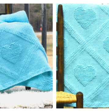Diamond Hearts Throw Free Crochet Pattern