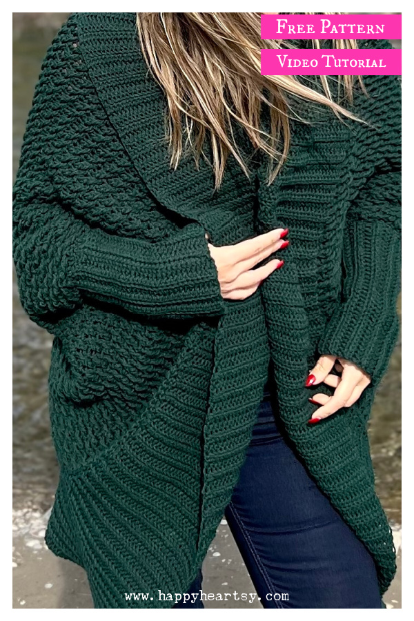 Evergreen Cocoon Shrug Free Crochet Pattern and Video Tutorial 