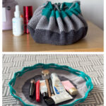 Flat-Lay Drawstring Bag Free Crochet Pattern