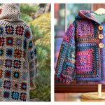 Granny Square Hooded Jacket Crochet Patterns