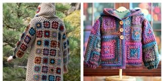 Granny Square Hooded Jacket Crochet Patterns