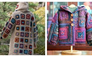 Granny Square Hooded Jacket Crochet Patterns