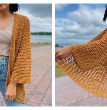 Lightweight Cardigan Free Crochet Pattern and Video Tutorial