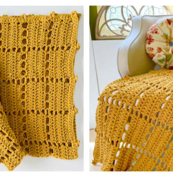 Maggie’s Windowpane Throw Free Crochet Pattern and Video Tutorial