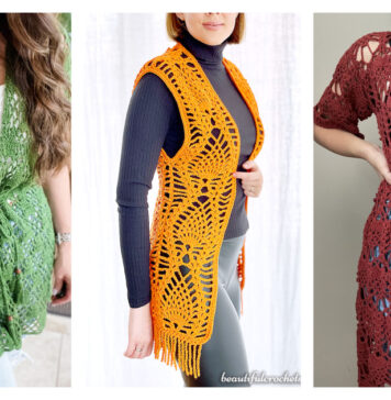 Pineapple Cardigan Crochet Patterns