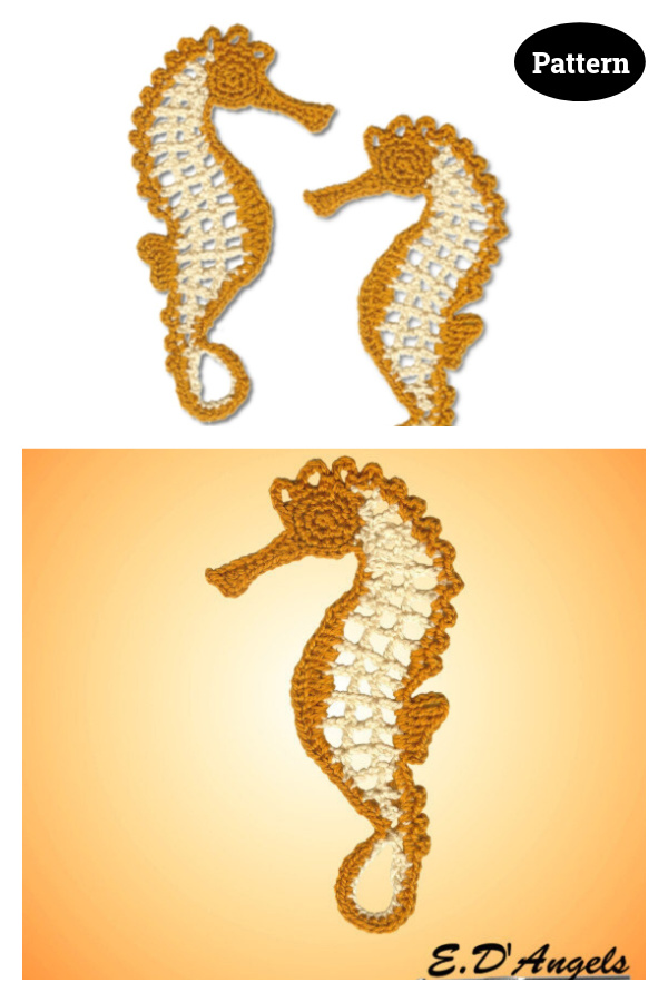 Seahorse Applique Crochet Pattern 
