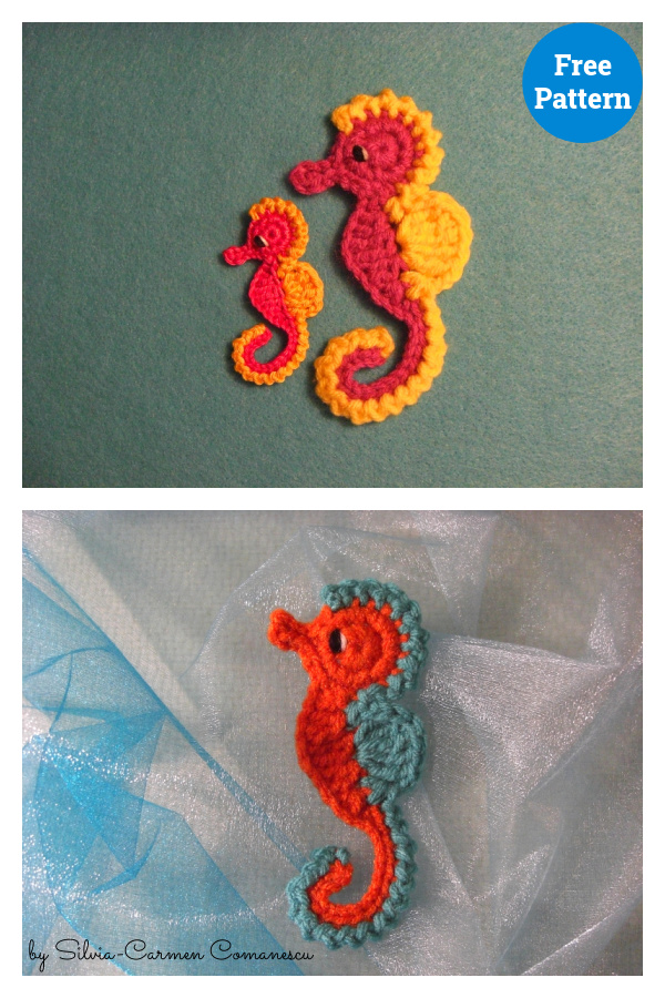 Seahorse Applique Free Crochet Pattern 