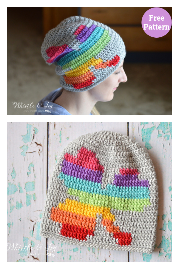 Rainbow Shamrock Slouchy Free Crochet Pattern