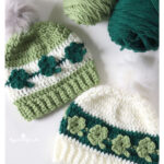 St. Patrick’s Day Shamrocks in a row Hat Free Crochet Pattern and Video Tutorial