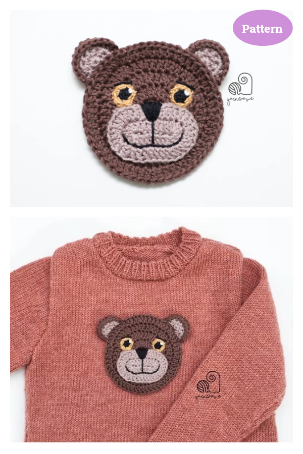 Teddy Bear Applique Crochet Pattern
