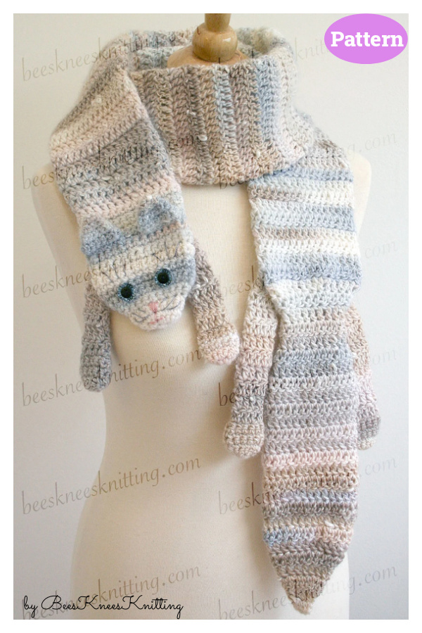 Calico Cat Scarf Crochet Pattern