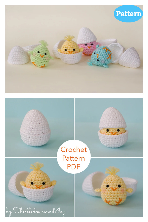 Chick in Egg Amigurumi Crochet Pattern