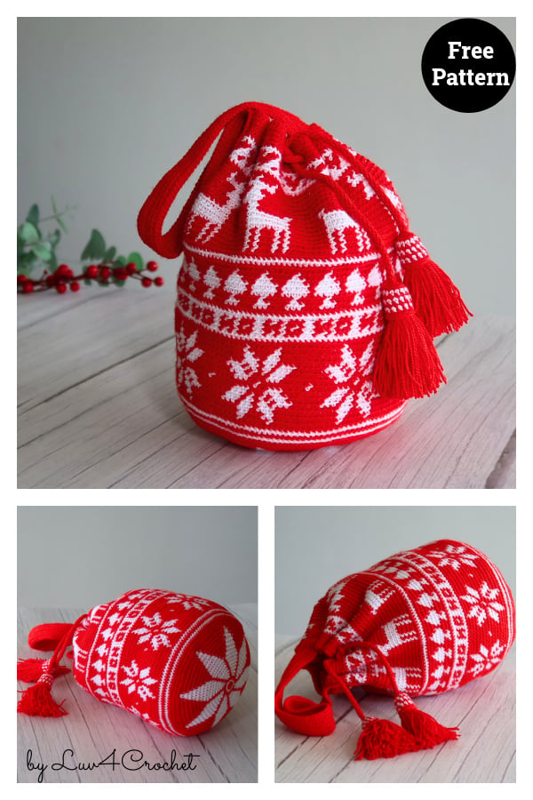 Christmas Bag Free Crochet Pattern