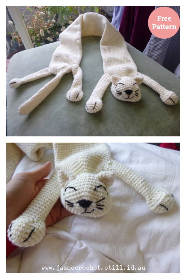 Cuddly Cat Scarf Free Crochet Pattern