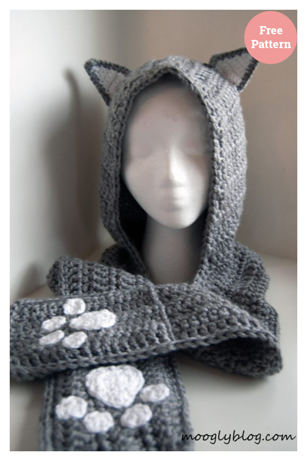 Cuddly Cat Scoodie with Pockets Free Crochet Pattern