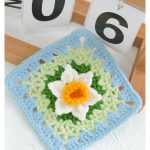 Daffodil Flower Granny Square Free Crochet Pattern and Video Tutorial