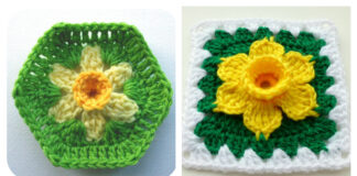 Daffodil Flower Motif Crochet Patterns