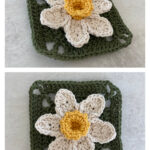 Daffodil Granny Square Crochet Pattern