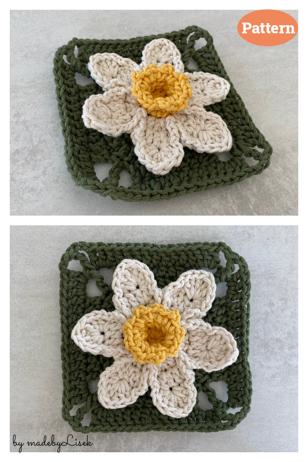 Daffodil Granny Square Crochet Pattern