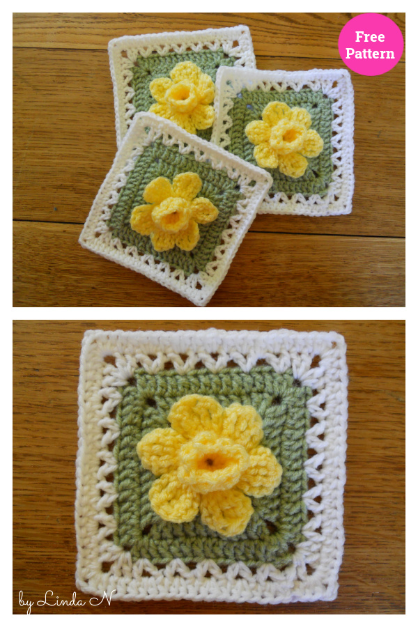 Daffodowndillies Square Free Crochet Pattern