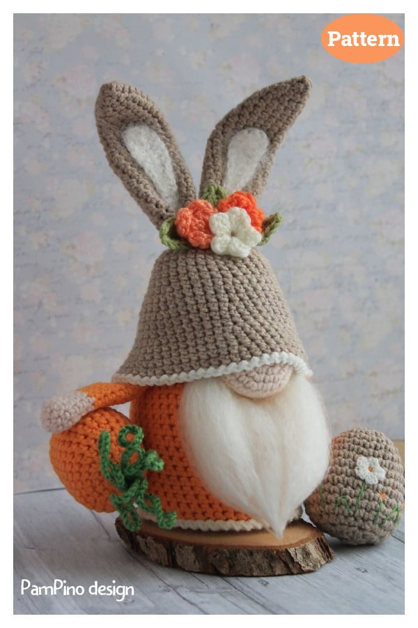 Easter Bunny Gnome Amigurumi Crochet Pattern