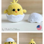 Easter Chick in Eggshell Amigurumi Plushie Crochet Pattern