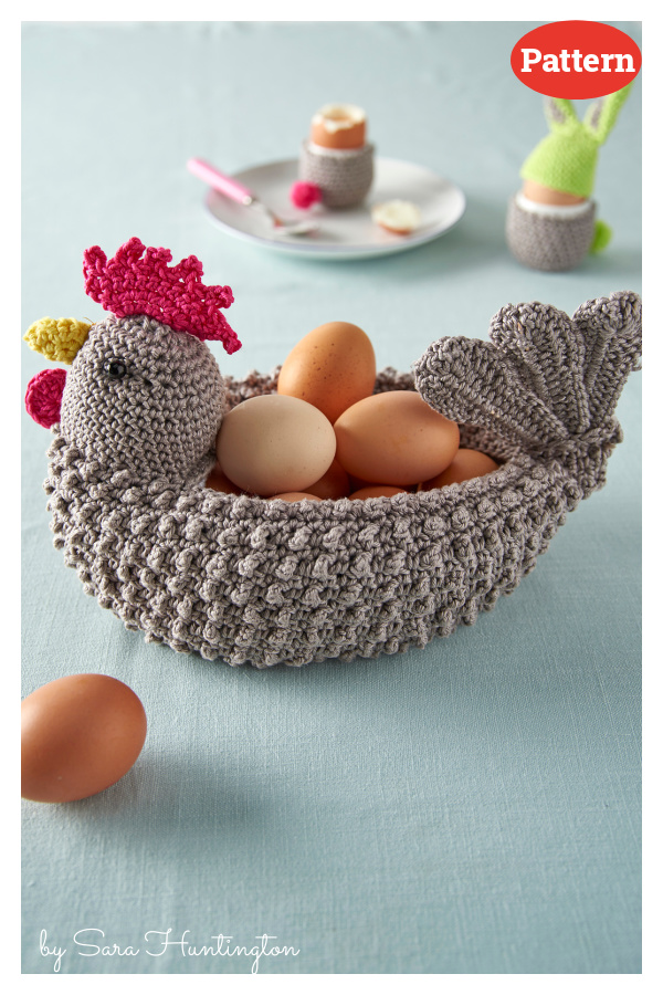 Hen Egg Basket Crochet Pattern