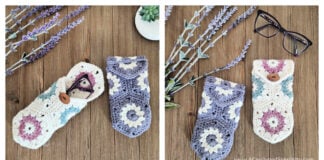 Hexagon Motif Eyeglass Case Free Crochet Pattern