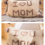 I Love You Mom Cushion Free Crochet Pattern