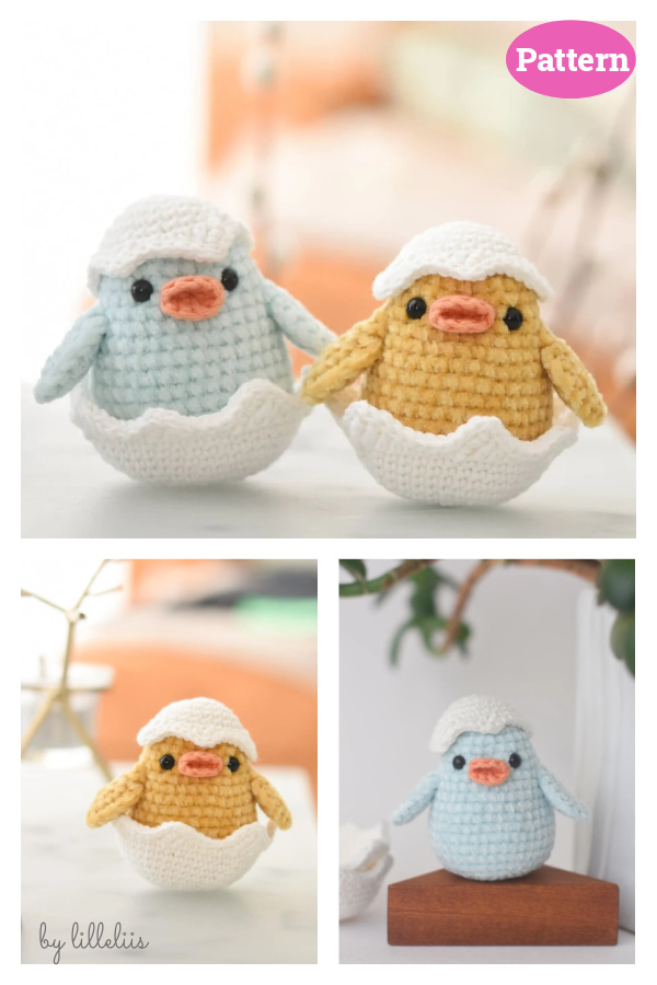 Little Chick in an Egg Shell Amigurumi Crochet Pattern
