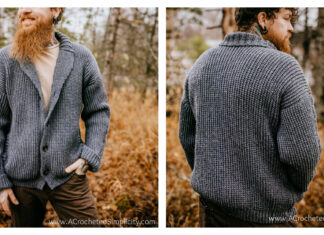 Men's Shawl Collar Cardigan Free Crochet Pattern