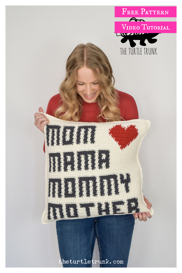 Mother's Day Pillow Free Crochet Pattern and Video Tutorial