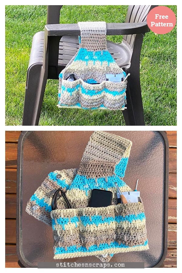 Patio Chair Caddy or Wheelchair Caddy Free Crochet Pattern