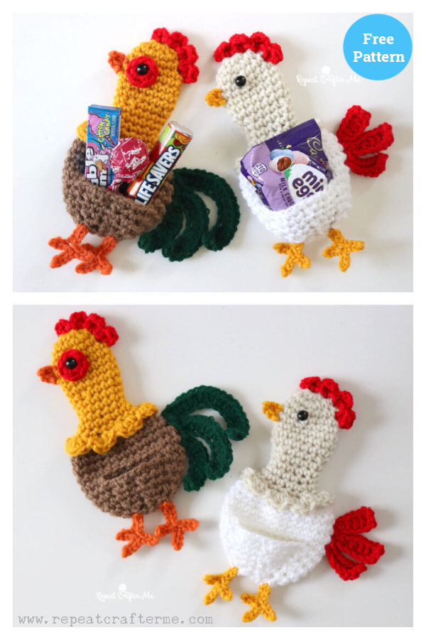 Rooster or Chicken Gift Pocket Free Crochet Pattern