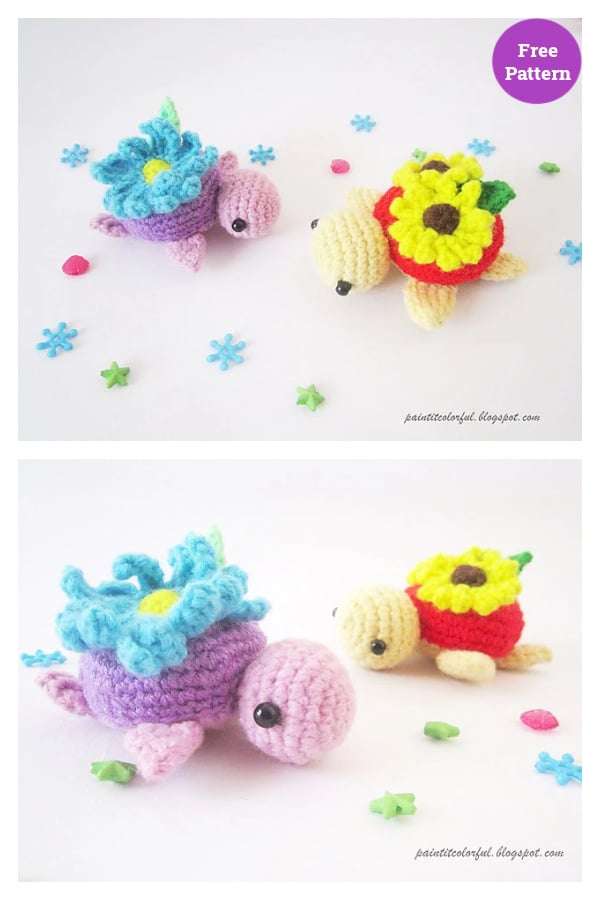 Spring Turtle Amigurumi Free Crochet Pattern