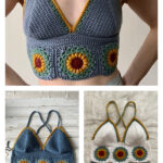 Sunflower Boho Crochet Halter Top Crochet Pattern