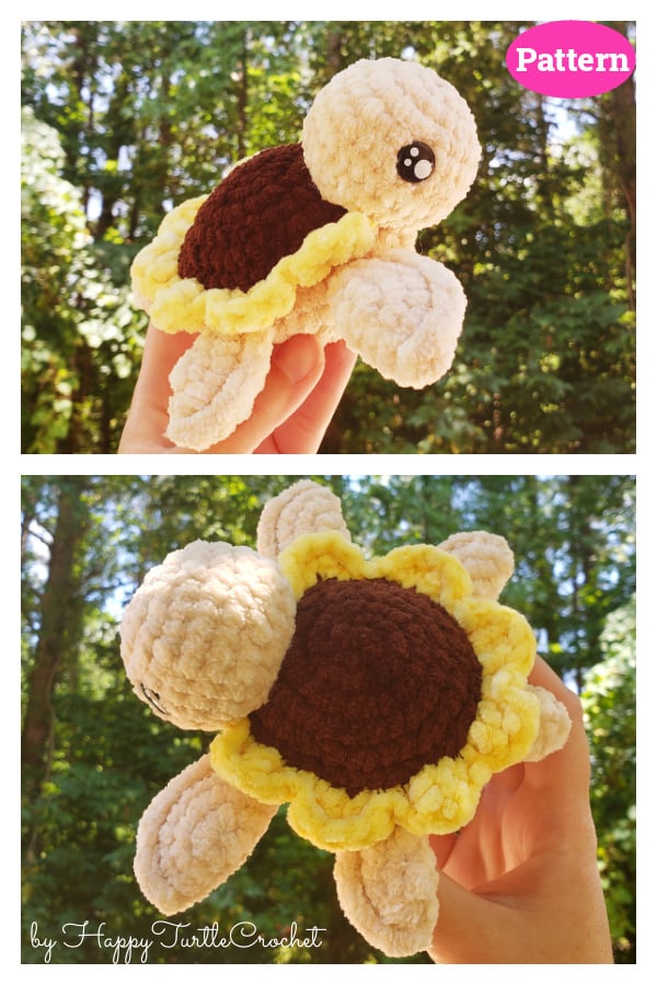 Sunflower Turtle Amigurumi Crochet Pattern