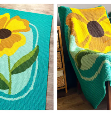 Sunny Bloom Blanket Free Crochet Pattern