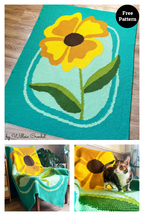 Sunny Bloom Blanket Free Crochet Pattern 