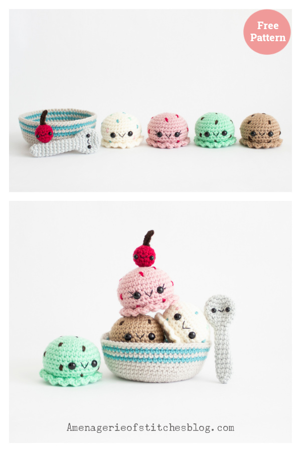 Amigurumi Ice Cream Sundae Free Crochet Pattern